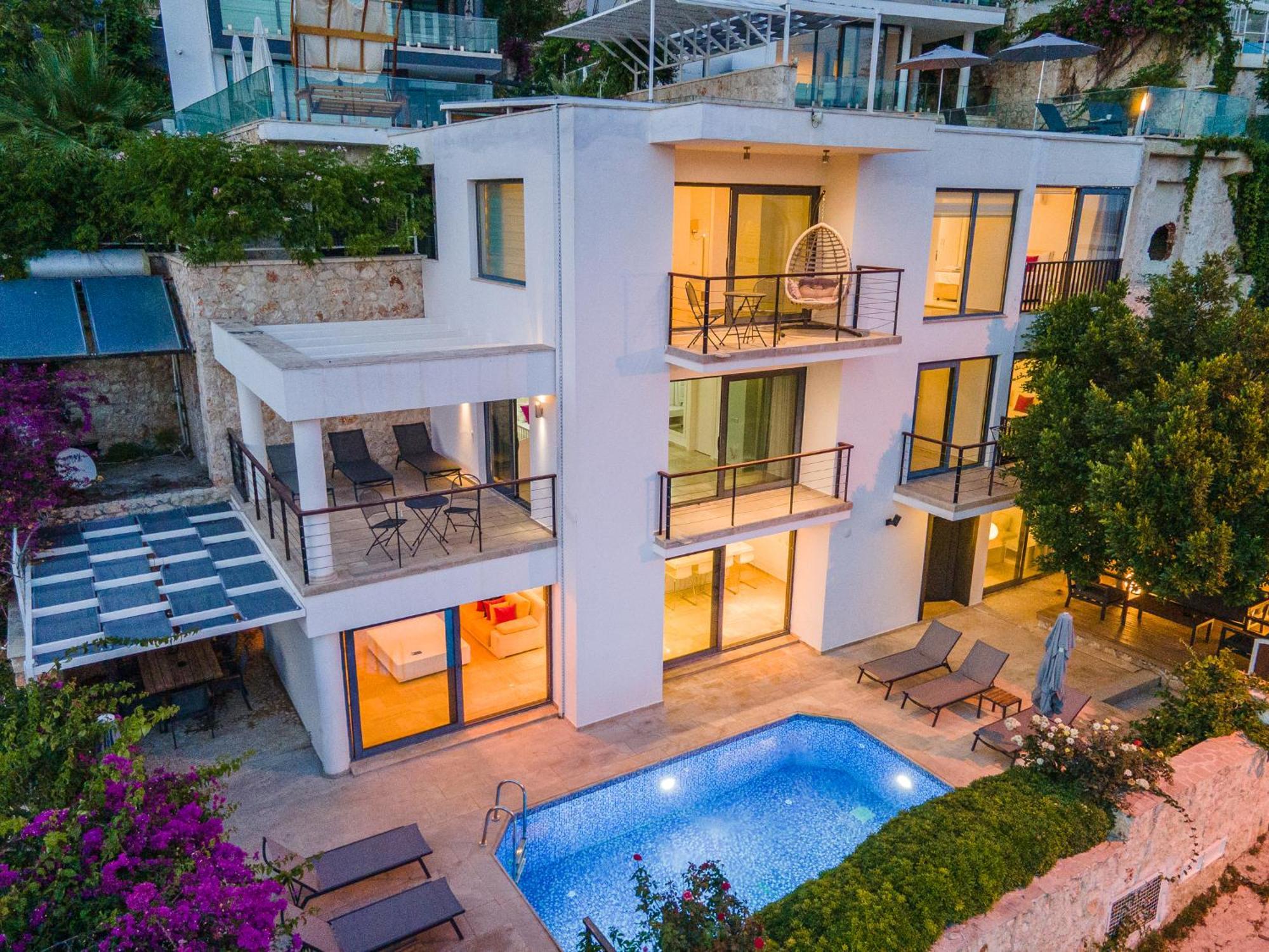 Luxus Villa Skyla Mit 5 Schlafzimmern & Meer-Blick Kas Exterior foto